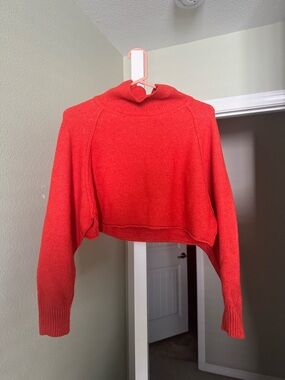 Urban Outfitters Cropped Red Turtleneck Sweater